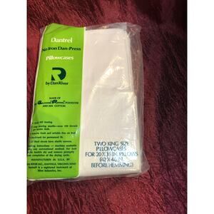 Vintage Pillowcases Dan River White King Size New